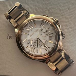 Gold & White Michael Kors Watch